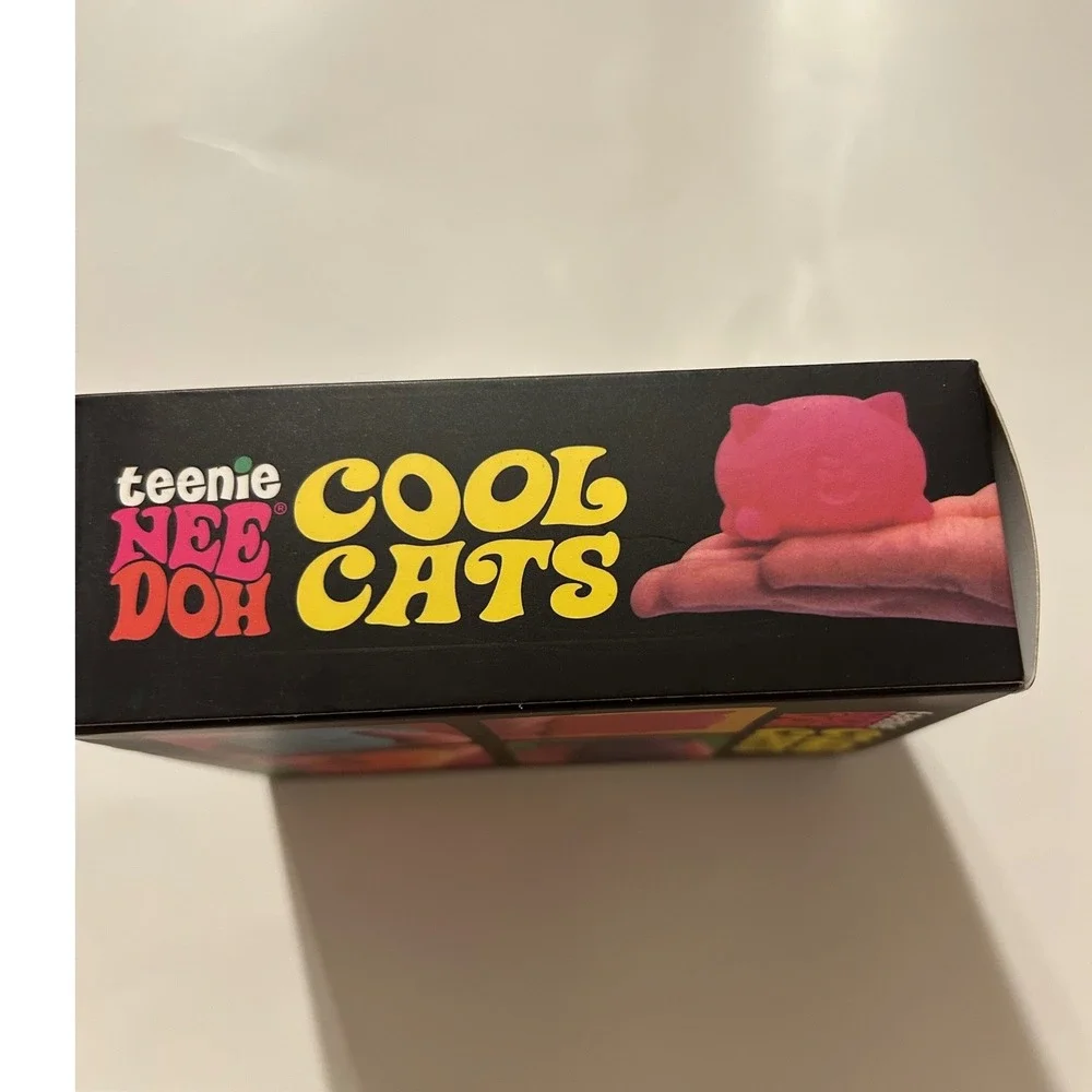 Schylling Teenie NeeDoh Cool Cats 4 Pack Squishy Fidget Toy Set 25274NAB New